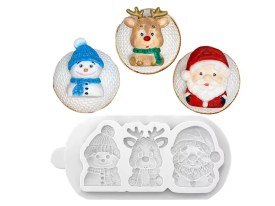 Molde silicona 3 figuras navidad
